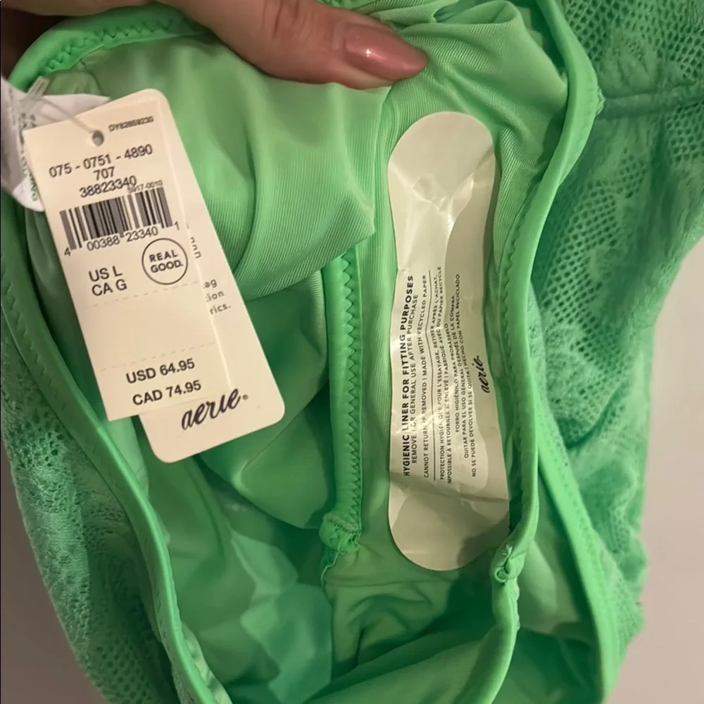 Green Neon  Lace one piece swimsuit - Picture 6 of 6